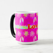 ビューティフルアメージングカラフルフローラ文字引用文デザイン モーフィングマグカップ (正面左)