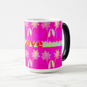 ビューティフルアメージングカラフルフローラ文字引用文デザイン モーフィングマグカップ (正面右)