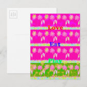 ビューティフルアメージングカラフルフローラ文字引用文デザイン 案内ポストカード (正面/裏面)