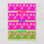 ビューティフルアメージングカラフルフローラ文字引用文デザイン 案内ポストカード (正面)