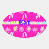 ビューティフルアメージングカラフルフローラ文字引用文デザイン 楕円形シール (正面)