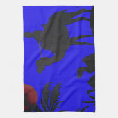 ビューティフルアメージングサンセットキャメルサファリアートプリント キッチンタオル (縦)