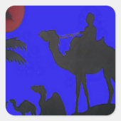 ビューティフルアメージングサンセットキャメルサファリアートプリント スクエアシール (正面)