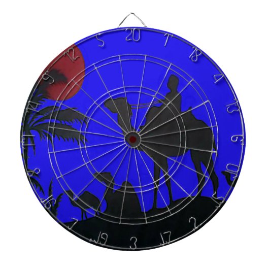 ビューティフルアメージングサンセットキャメルサファリアートプリント ダーツボード (正面)
