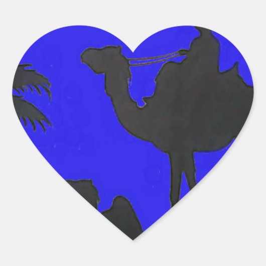 ビューティフルアメージングサンセットキャメルサファリアートプリント ハートシール (正面)