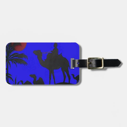 ビューティフルアメージングサンセットキャメルサファリアートプリント ラゲッジタグ (正面横)