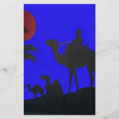 ビューティフルアメージングサンセットキャメルサファリアートプリント 便箋 (正面)