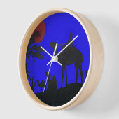 ビューティフルアメージングサンセットキャメルサファリアートプリント 壁時計 (傾斜)