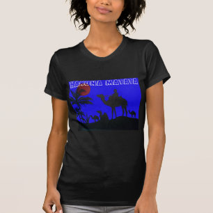 ビューティフルアメージングサンセットキャメルサファリアートプリント Tシャツ