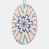 ビューティフルアメージングソフトパステルジオグラフィティカルアートプリント セラミックオーナメント (左)