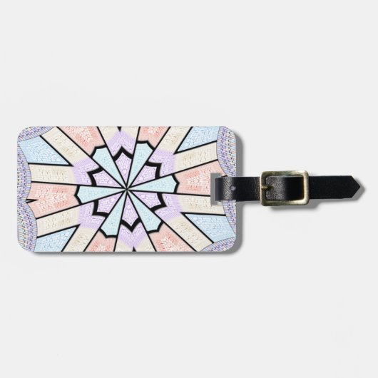 ビューティフルアメージングソフトパステルジオグラフィティカルアートプリント ラゲッジタグ (正面横)