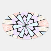 ビューティフルアメージングソフトパステルジオグラフィティカルアートプリント 楕円形シール (正面)