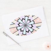 ビューティフルアメージングソフトパステルジオグラフィティカルアートプリント 楕円形シール (封筒)