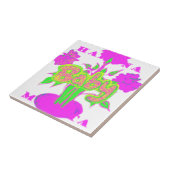 ビューティフルアメージングベビーピンク感動的フローラ タイル (側面)