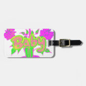 ビューティフルアメージングベビーピンク感動的フローラ ラゲッジタグ (正面横)