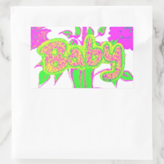 ビューティフルアメージングベビーピンク感動的フローラ 長方形シール (バッグ)