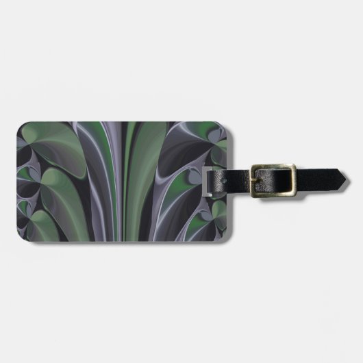 ビューティフルアメージングリーンオーロラテクスチャアートデザイン ラゲッジタグ (正面横)