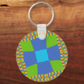 ビューティフルアメージングリーンブルーシアンアートプリントデザイン キーホルダー (正面)