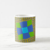 ビューティフルアメージングリーンブルーシアンアートプリントデザイン コーヒーマグカップ (中央)