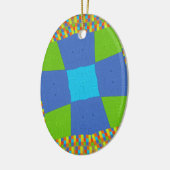 ビューティフルアメージングリーンブルーシアンアートプリントデザイン セラミックオーナメント (左)