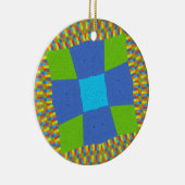 ビューティフルアメージングリーンブルーシアンアートプリントデザイン セラミックオーナメント (右)