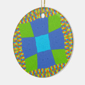 ビューティフルアメージングリーンブルーシアンアートプリントデザイン セラミックオーナメント (左)