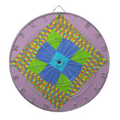 ビューティフルアメージングリーンブルーシアンアートプリントデザイン ダーツボード (正面)