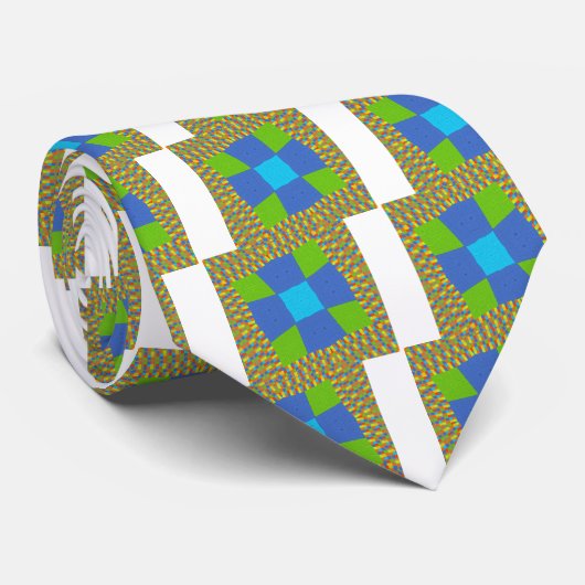 ビューティフルアメージングリーンブルーシアンアートプリントデザイン ネクタイ (ロール)