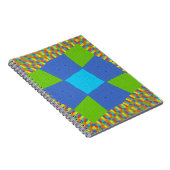 ビューティフルアメージングリーンブルーシアンアートプリントデザイン ノートブック (右側)