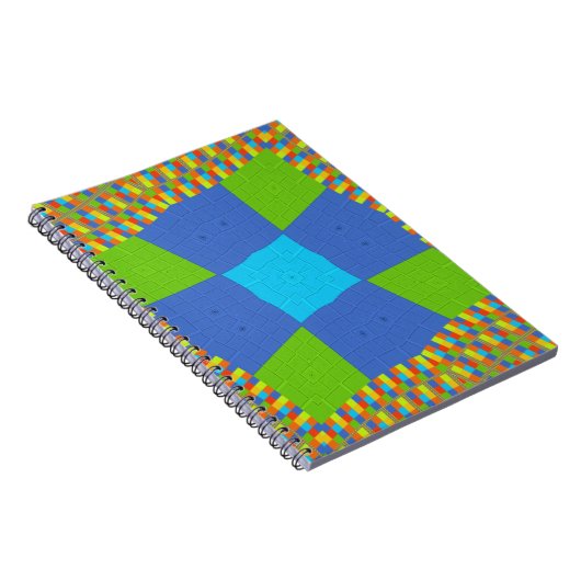 ビューティフルアメージングリーンブルーシアンアートプリントデザイン ノートブック (右側)