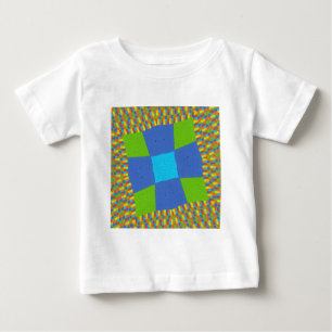 ビューティフルアメージングリーンブルーシアンアートプリントデザイン ベビーTシャツ