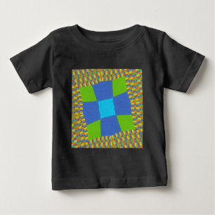 ビューティフルアメージングリーンブルーシアンアートプリントデザイン ベビーTシャツ