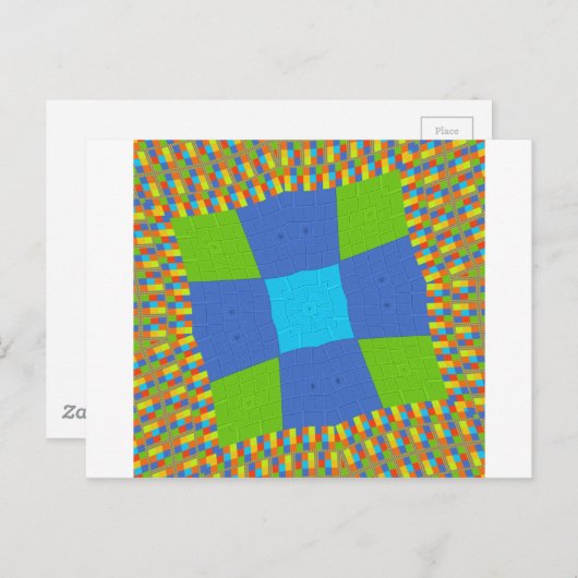 ビューティフルアメージングリーンブルーシアンアートプリントデザイン ポストカード (正面/裏面)