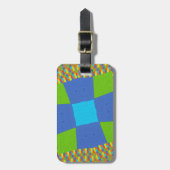 ビューティフルアメージングリーンブルーシアンアートプリントデザイン ラゲッジタグ (正面縦)