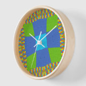 ビューティフルアメージングリーンブルーシアンアートプリントデザイン 壁時計 (傾斜)