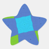 ビューティフルアメージングリーンブルーシアンアートプリントデザイン 星シール (正面)