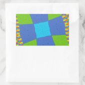 ビューティフルアメージングリーンブルーシアンアートプリントデザイン 長方形シール (バッグ)