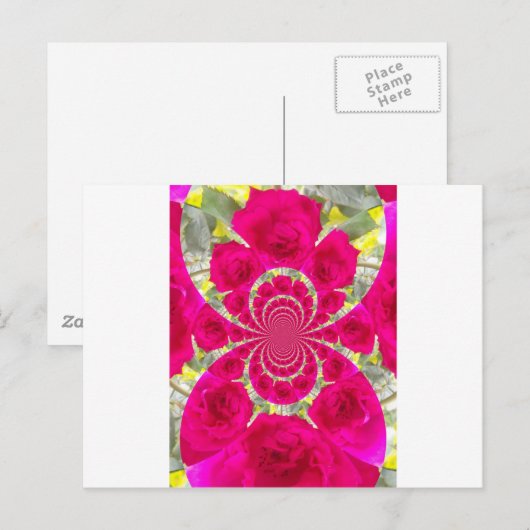 ビューティフルアメージングレッドローズ万華鏡のように千変万化するパターンパターン ポストカード (正面/裏面)