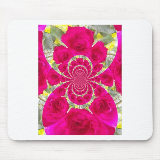 ビューティフルアメージングレッドローズ万華鏡のように千変万化するパターンパターン マウスパッド (正面)