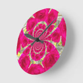 ビューティフルアメージングレッドローズ万華鏡のように千変万化するパターンパターン ラウンド壁時計 (傾斜)