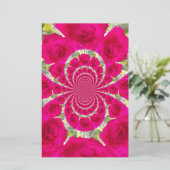 ビューティフルアメージングレッドローズ万華鏡のように千変万化するパターンパターン 便箋 (スタンド正面)