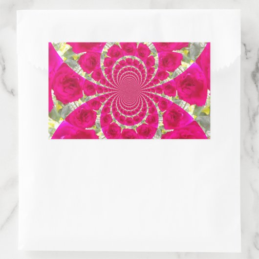 ビューティフルアメージングレッドローズ万華鏡のように千変万化するパターンパターン 長方形シール (バッグ)