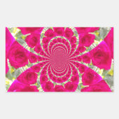 ビューティフルアメージングレッドローズ万華鏡のように千変万化するパターンパターン 長方形シール (正面)