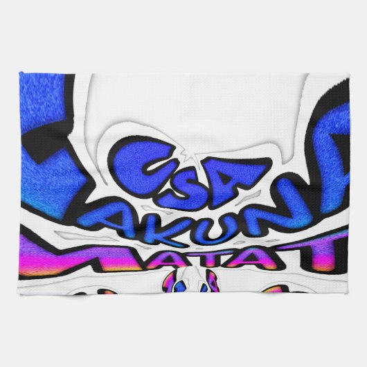 ビューティフルアメージングUSAおもしろい文字アートパターンデザイン キッチンタオル (横)