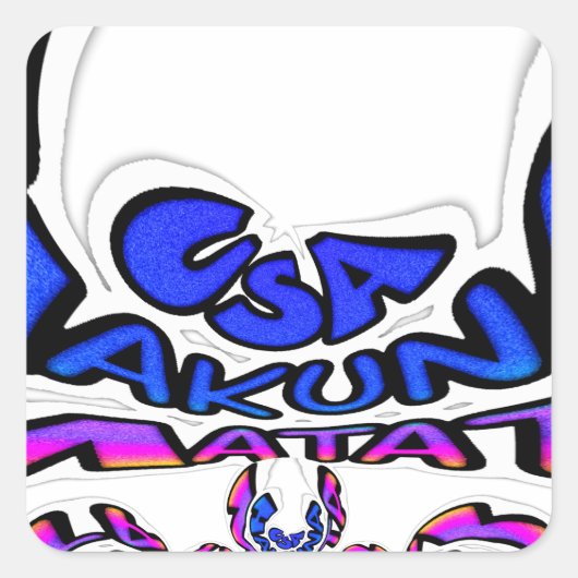 ビューティフルアメージングUSAおもしろい文字アートパターンデザイン スクエアシール (正面)