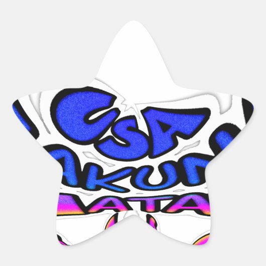 ビューティフルアメージングUSAおもしろい文字アートパターンデザイン 星シール (正面)