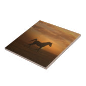 ビューティフルアラビアンサンセットアートタイル馬好き タイル (側面)