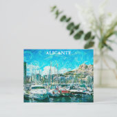 ビューティフルアリカンテ油絵を描イラストレーション ポストカード (スタンド正面)