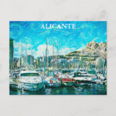 ビューティフルアリカンテ油絵を描イラストレーション ポストカード (正面)