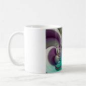 ビューティフルアンゲリックパープルとシアン抽象芸術プリント コーヒーマグカップ (左)